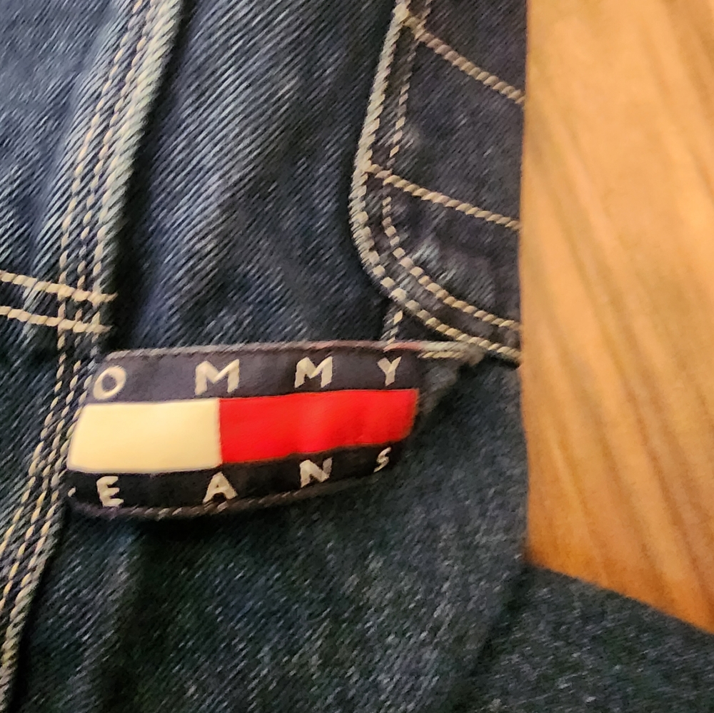 Tommy Hilfiger Denim Overalls Kids Wide Leg Pockets Flag Spell Out VTG Y2K Small - Picture 8 of 8